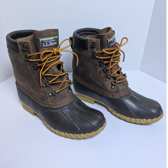 L.L. Bean Gore-Tex Dark Brown Primaloft Liner Leather Duck Rain Boots Women 6M - Picture 2 of 16